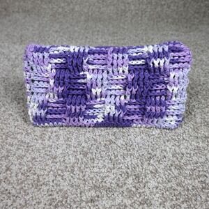Handmade Crochet Reusable Mop Cover Purple White Basketweave Cotton Mop Pad